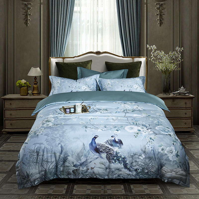 Peacock Blue - 100% Egyptian Cotton Bedding Set