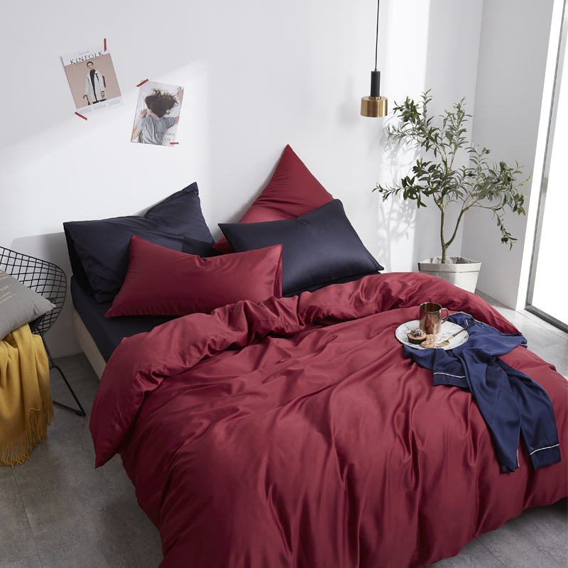 Crimson Dawn - Luxury Red Bedding Set For Sale