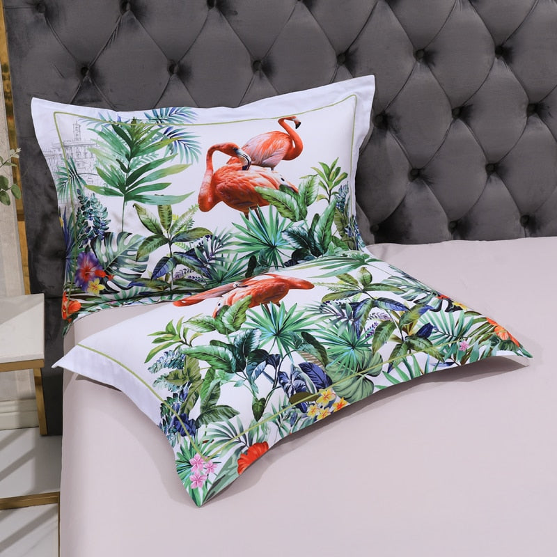 Flamingo Bloom - 100% Egyptian Cotton Bedding Set